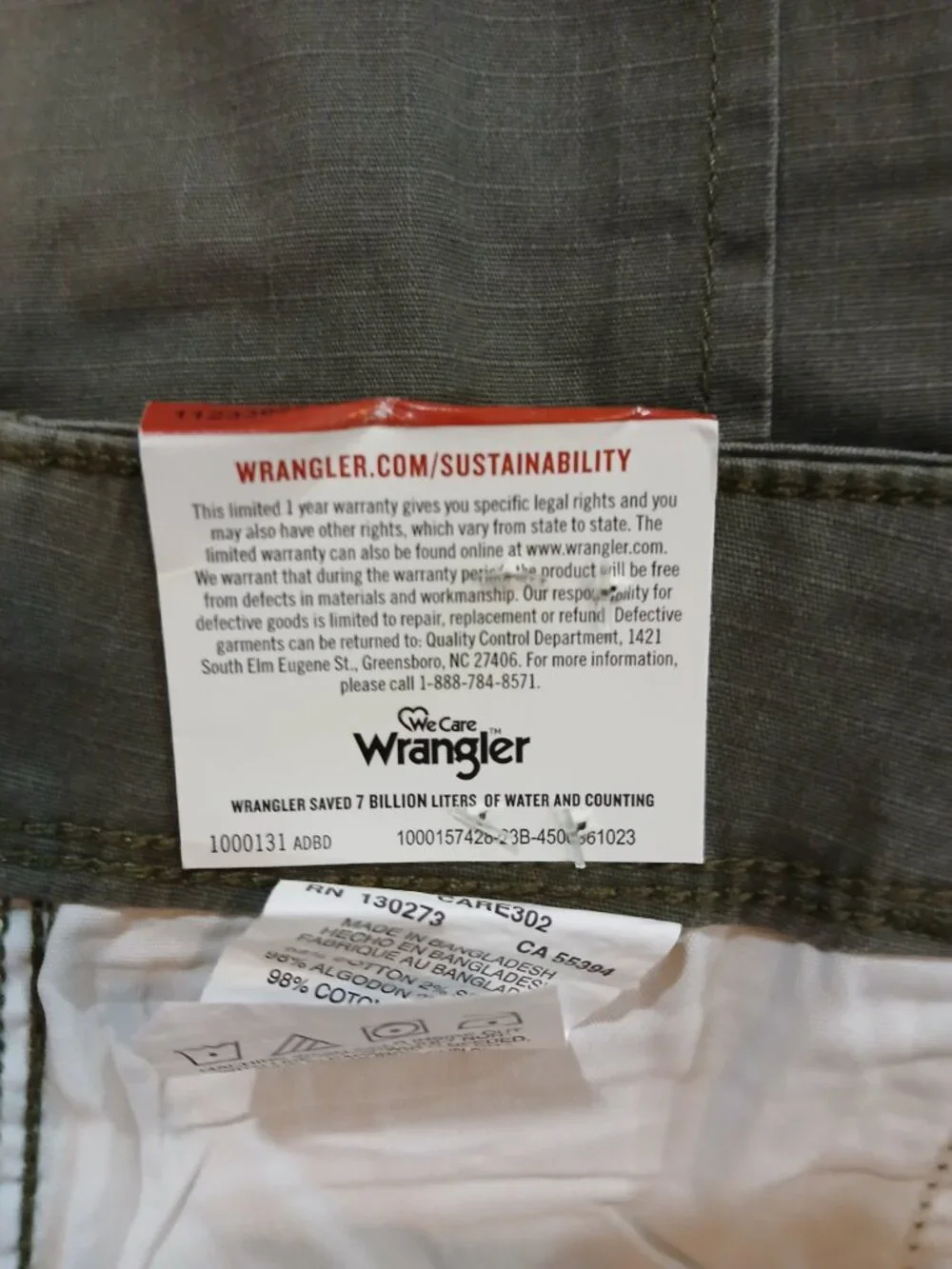 Wrangler Five Star Premium Cargo Shorts Men's 44 Olive Relaxed Fit NWT